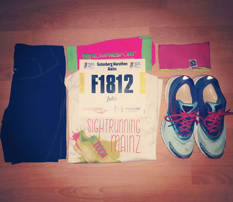 Meine Ausrüstung für den Lauf.