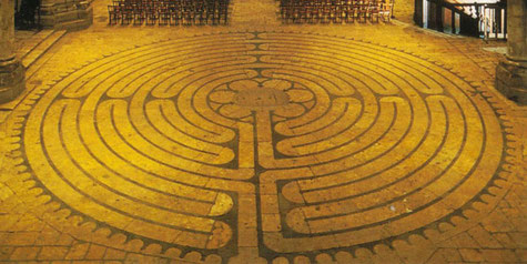 Das Bodenlabyrinth in der Kathedrale von Chartres