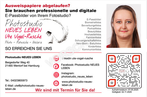 ein kleines Mädchen mit blonden Locken und eine Frau mit dunkelblonden langen Haaren im Bildausschnitt eines Biometrischen Fotos
