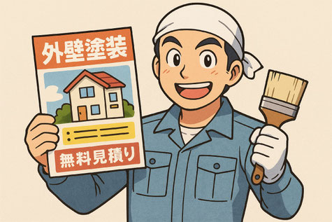 チラシに近隣事前挨拶回りのことを明記している塗装会社
