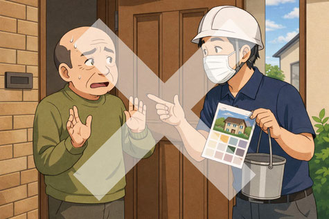 近隣挨拶のついでに営業をかけてしまう良くない塗装会社