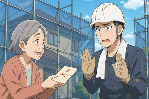 塗装の工事現場ではご祝儀はかえって問題を引き起こす