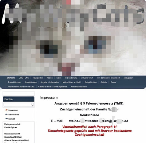 Screenshot der Webseite myXXXcats.de, Seite Impressum, abgerufen am 15.04.2020