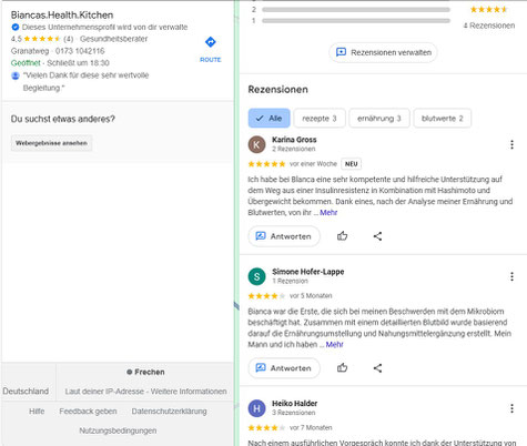 Kundenfeedback Ernährungsberatung Healthcoach