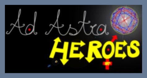 Eine Verschmelzung meines "Astro Heroes"-Logos mit dem Schriftzug "Ad Astra" (zu Deutsch: "Zu den Sternen"), dem Namen des YouTube-Kanals von Martin Trosbach