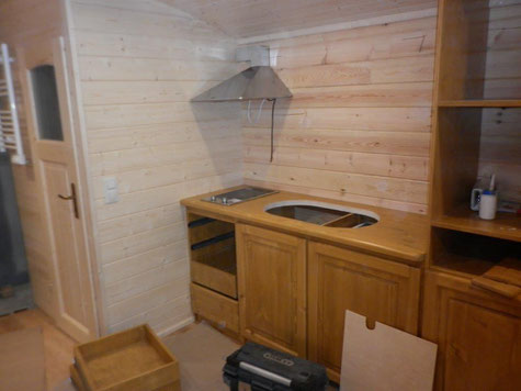 La kitchenette de la roulotte équipée