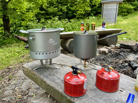 Soto Fusion Trek rechts mit dem MSR Trail Lite Pot 2L