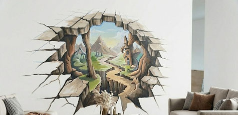 Das Ergebnis einer professionellen 3D Wandmalerei von Appolloart