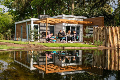 Te koop vakantiewoning op de Veluwe inclusief kavel, tuinaanleg op landgoed de Scheleberg (Lunteren)
