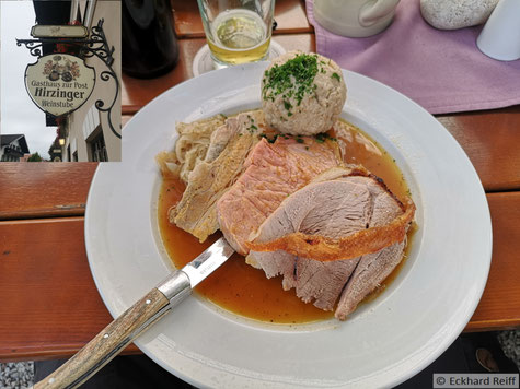zur Stärkung etwas Fleisch im Gasthaus zur Post Hirzinger