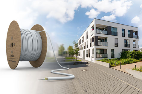 The new central core cable Draka UCHome fibre idrop 250 drag & blow BBXS LSZH-FR B2ca is extremely lightweight and flame-retardant. Image: Prysmian Group/BU Multimedia Solutions. 
