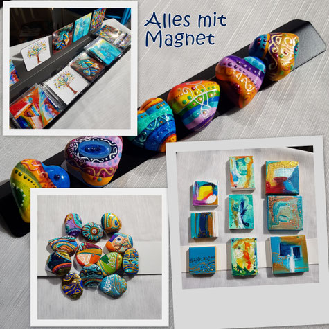 Magnete Kunst bemalte Steine, painted Rocks 