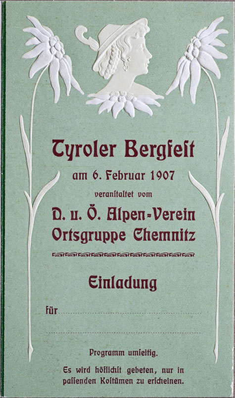 Einladung zum Tyroler Bergfest, 1907