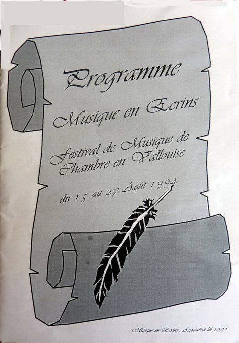 Couverture de la brochure du 1er festival Musique en Écrins en 1994