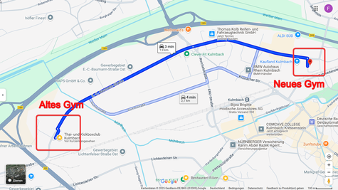 Das neue Gym liegt nur 1,9 km vom alten Gym entfernt und ist für viele Mitgleider noch besser erreichbar