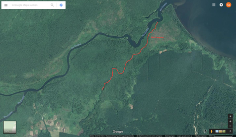 Rio Zarquito ist nicht der große sichtbare Fluss auf dem Bild, sondern der Kleine durch die rote Linie gekennzeichnete