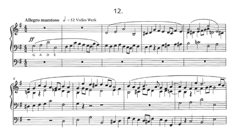 op.123a、11番GADEの音階によるフーゲッテン。via Carus 50.123/10 p.26