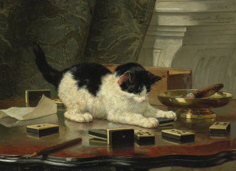 Henriëtte Ronner-Knip, Il gioco del gattino, 1860-1878 circa.png
