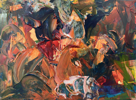 「夕方の船着き場を散歩していたら。」F4号　acrylic on canvas　2024年