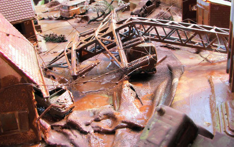 Bild vom Jahrhunderthochwasser 2002, das weite Teile des heutigen Landkreises verwüstete