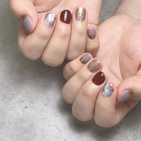 冬のマットネイル ネイルシュガー 旭川市ネイルサロン