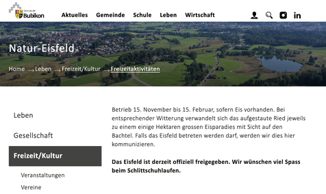 (Screenshot: bubikon.ch)