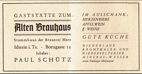 Die Gaststätte in der Borngasse bestand nach dem Umzug weiter