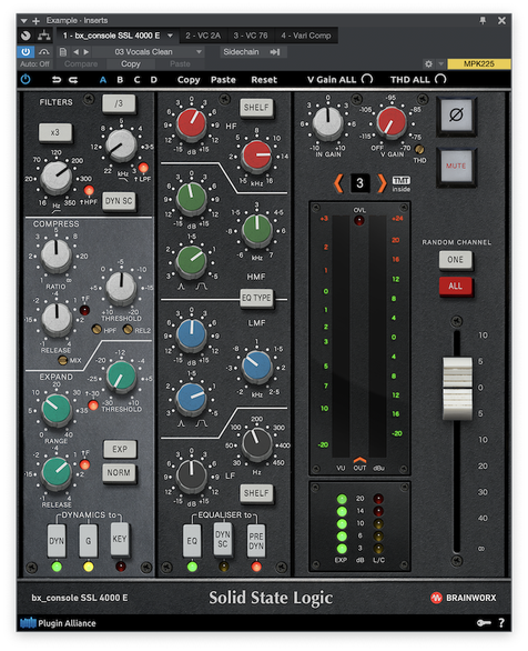 Simulation of an SSL channel strip by brainworx