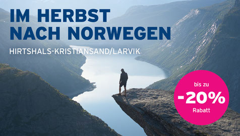 Im Herbst nach Norwegen reisen Fä#hrüberfahrt ab Dänemark ab 37.- € pro Person...