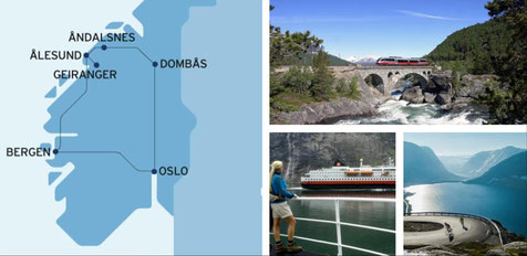 Hurtigruten Rundreisen mit Bahn und Schiff ab/bis Kiel -Oslo-Kiel bei Singer Reisen & versicherungen zum Jubiläumsvorteil jetzt buchen.