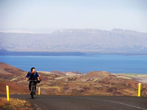 Linus at his climb in direction to mount Hengill.