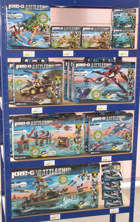 kreo kre o battleship hasbro 2012 toy'r us store rack vintage building bricks blocks toys