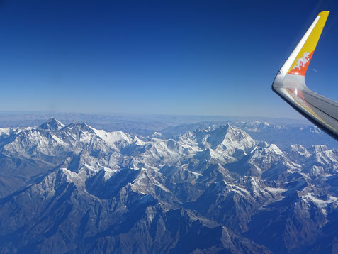 Drukairflug entlang Himalaya mit Mt. Everest