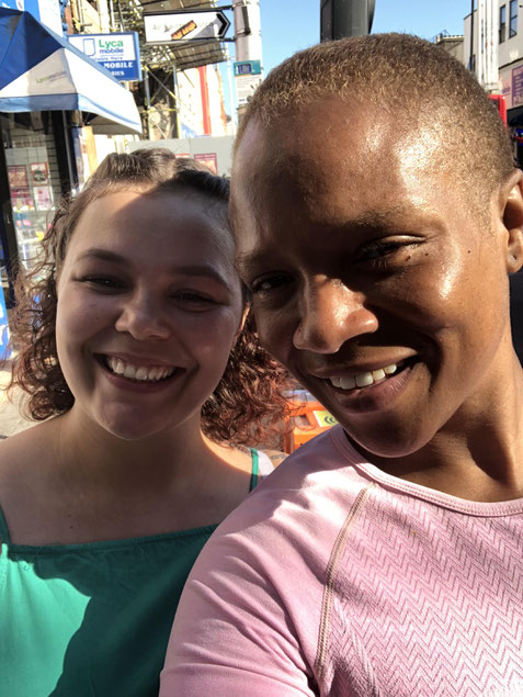 "Glynn and myself. Glynn never left GirlsaboutPeckham not one inch - becoming like a sister/friend to me.  We had a celebration Taco lunch after she graduated with a 1st from uni."