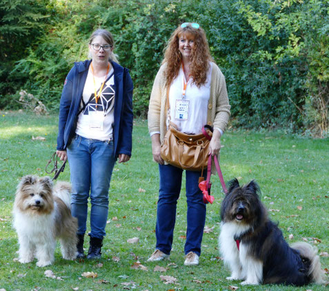 Foto: Michaela Hilburger. Es waren nur zwei Welpen, die die Zuchtstätte verlassen haben. Links Samba und ihr Sohn "Q7 (Rolf hat ihn so getauft)-Thorin" von Werths Echte