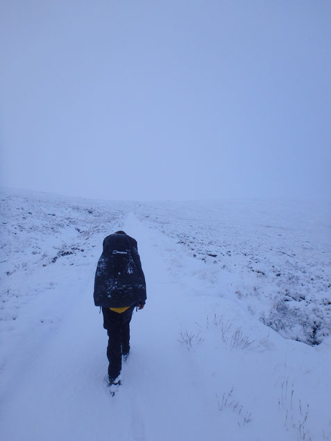Rannoch Moor, West Highland Way, snow in December, hiking in winter