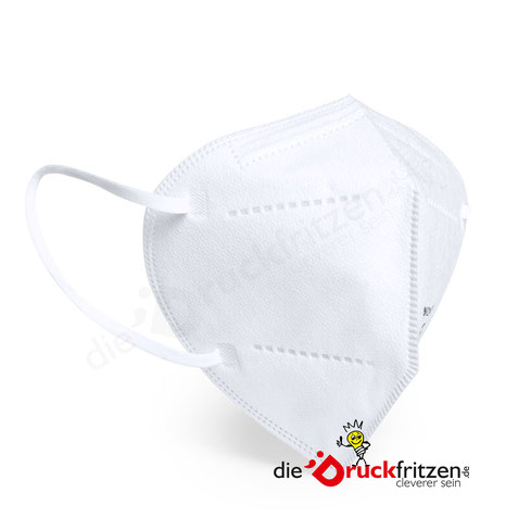 Zertifizierte FFP2 Schutzmaske, Weiß, mit Kopfbandeinsteller - ab 0,60 €