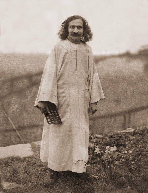 This image of Meher Baba was later used as the front cover of The Perfect Master book by Purdom