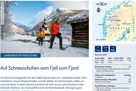 Auf Schneeschugen von Fjell zum Fjord jetzt buchen...