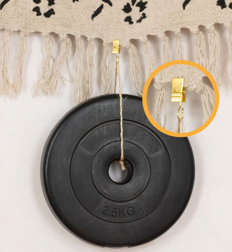 Extra starke Gardinenklammer aus Gold