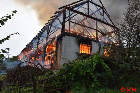 Feuerwehr, Blaulicht, FF Rabenstein, Brand, Landwirtschaftliches Anwesen, Umbach