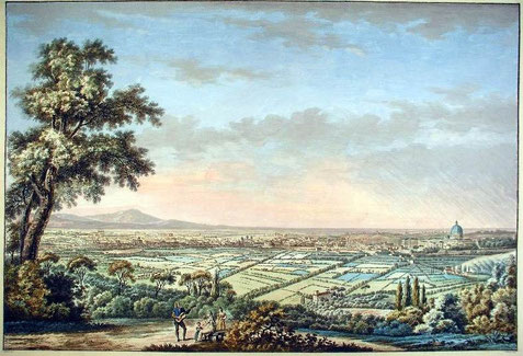 Vista su Roma da Monte Mario (dipinto di di Philipp Hackert - eufemistampe.com)