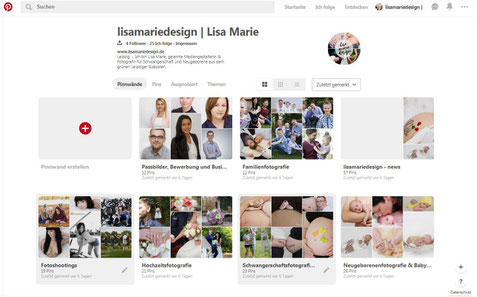 Screenshoot meiner Pinterest Pinnwände