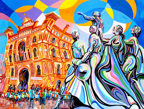 LAS VENTAS (MADRID). Oleo sobre lienzo. 97 x 130 x 3,5 cm.