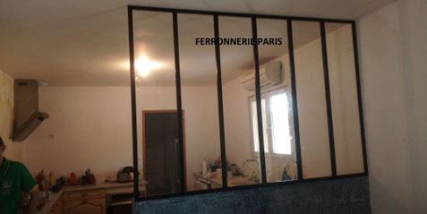 verriere en fer peint en noir satiné