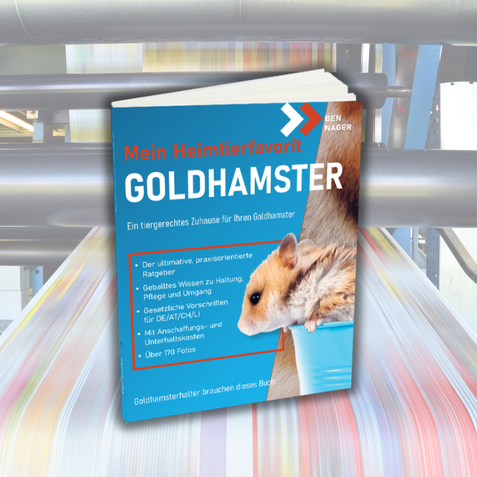 Goldhamster Heimtierratgeber, So entsteht ein Goldhamsterbuch, Umweltschonender Druck Goldhamsterbuch, Goldhamsterbuch kaufen