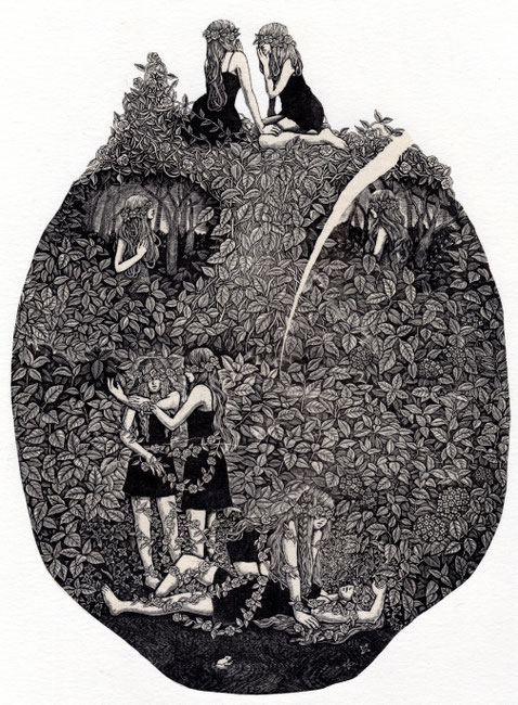 La bave du crapaud/ 木口木版/23×16cm/シート価格￥40,700(税込み)/額装込み￥49,600(税込み)