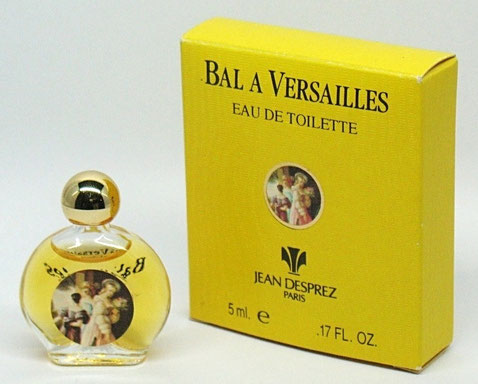 BAL A VERSAILLES - EAU DE TOILETTE 5 ML - FLACON LENTICULAIRE, BOUCHON BOULE PLASTIQUE DORE