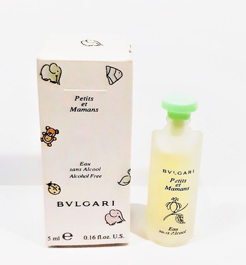 BVLGARI - PETITS ET MAMANS : EAU SANS ALCOOL 5 ML - MINIATURE AVEC BOUCHON PLASTIQUE VERT
