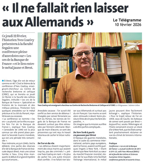 Le Télégramme, 10 février 2026